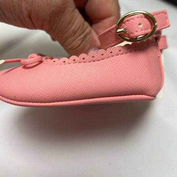 Janie and Jack 100049330 Newborn Ballet Pink Baby Bow Ballet Flat  size 0-3 m - Picture 6 of 7